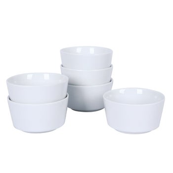 6-PIECE MIXING BOWL SET - WHITE PLASTIC